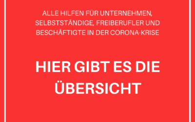 Übersicht über die Hilfen für Unternehmen, Selbstständige und Freiberufler in der Corona-Krise